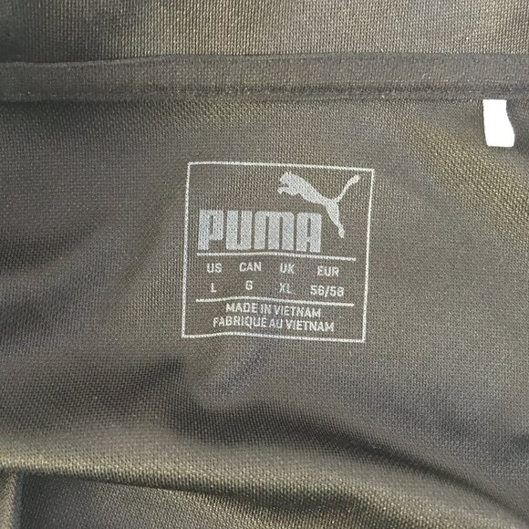 Puma Polo Shirt Mens Large Black Short Sleeve Golf Tennis Casual Dri Cell - Picture 11 of 12